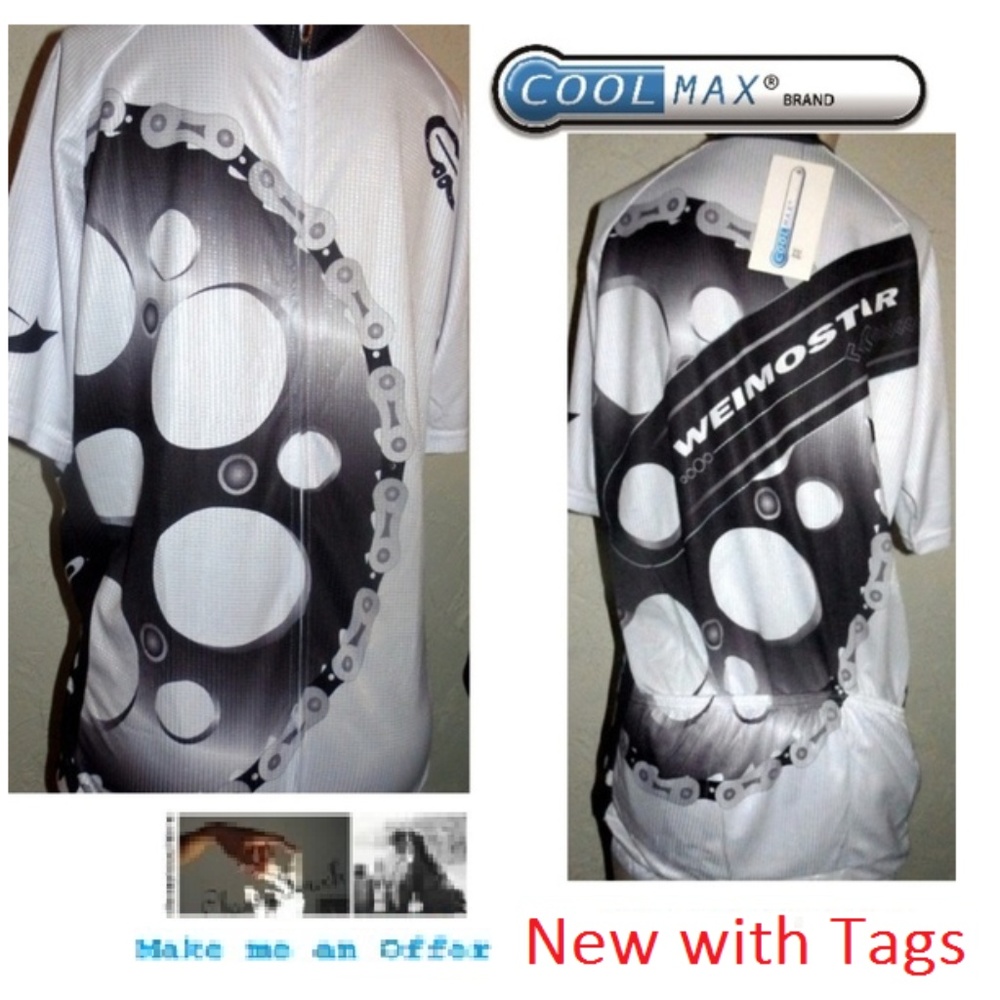 Cool Max NWT Men's  White Black Shirt Size XXL
